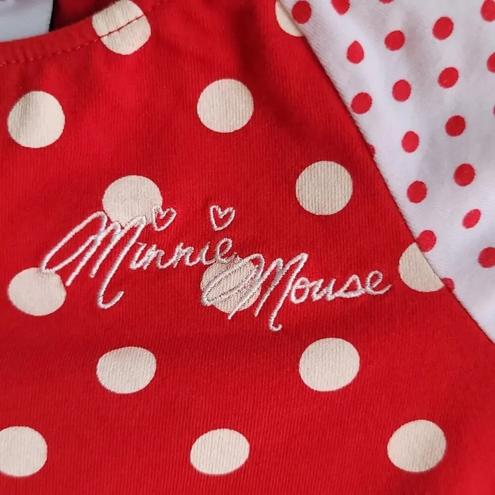 DISNEY Minnie Mouse One Piece Walt Disney World Polka Dot Size 12M Red